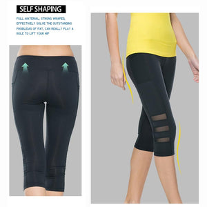 Women's yoga and gym capri leggings - waistband detail