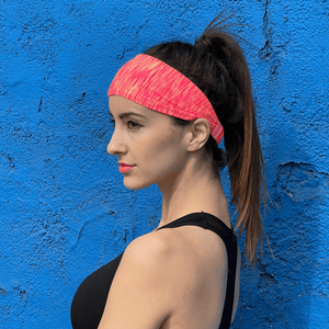Sweat-wicking sport headband worn during workout - lifestyle shot