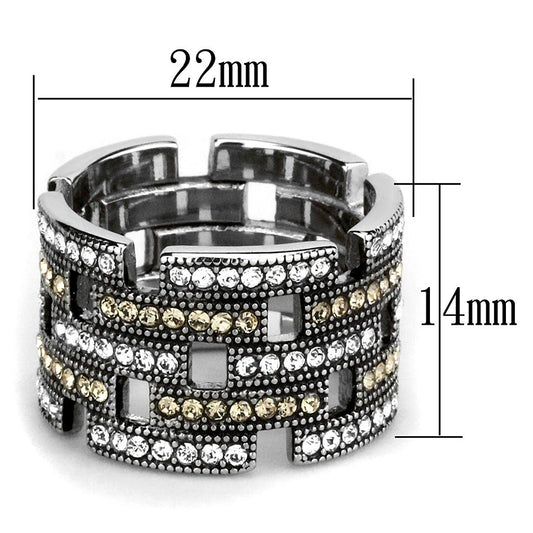 TK2987 - High polished (no plating) Stainless Steel Ring with Top