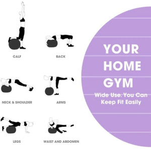 Home exercise yoga ball for balance and fitness workouts - in use