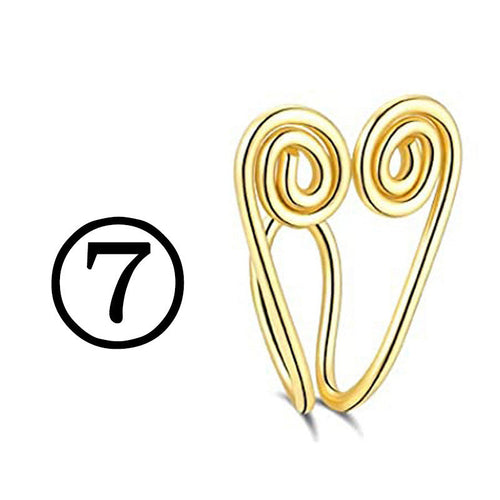 New Twisted Geometric Hollow Stainless Steel Non-hole Fake Nose