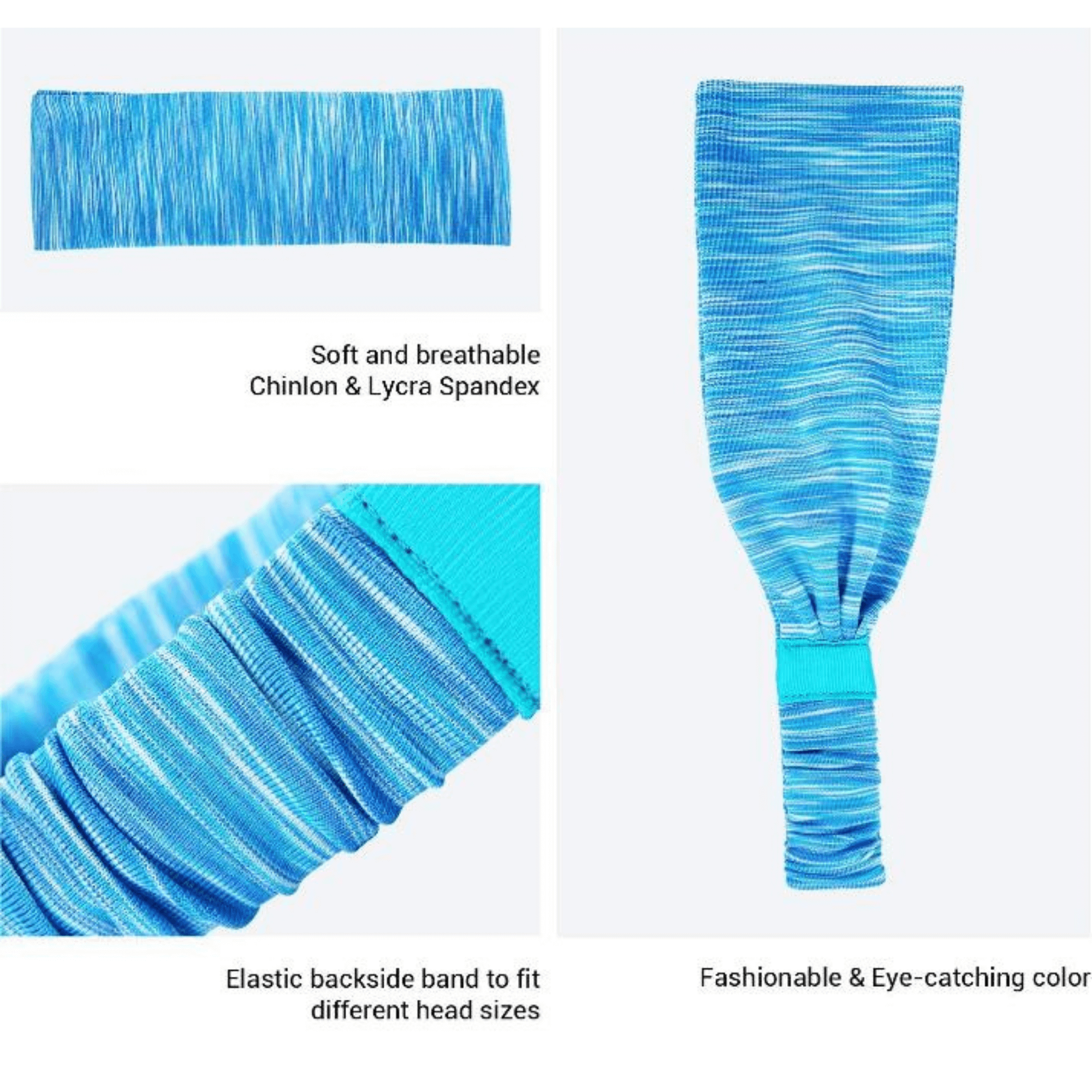 Extra-wide sweat-wicking headband for yoga and fitness - back view