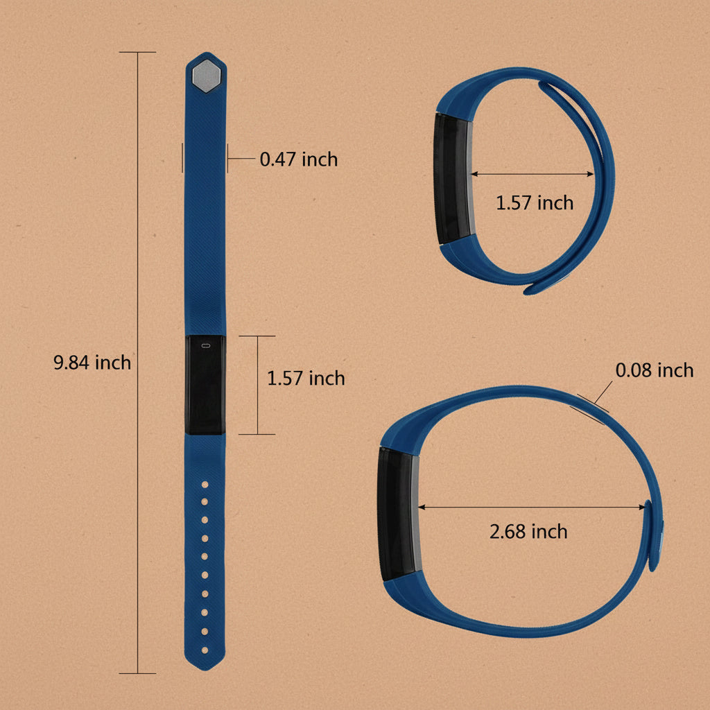 Slim fitness activity tracker and smart watch on wrist