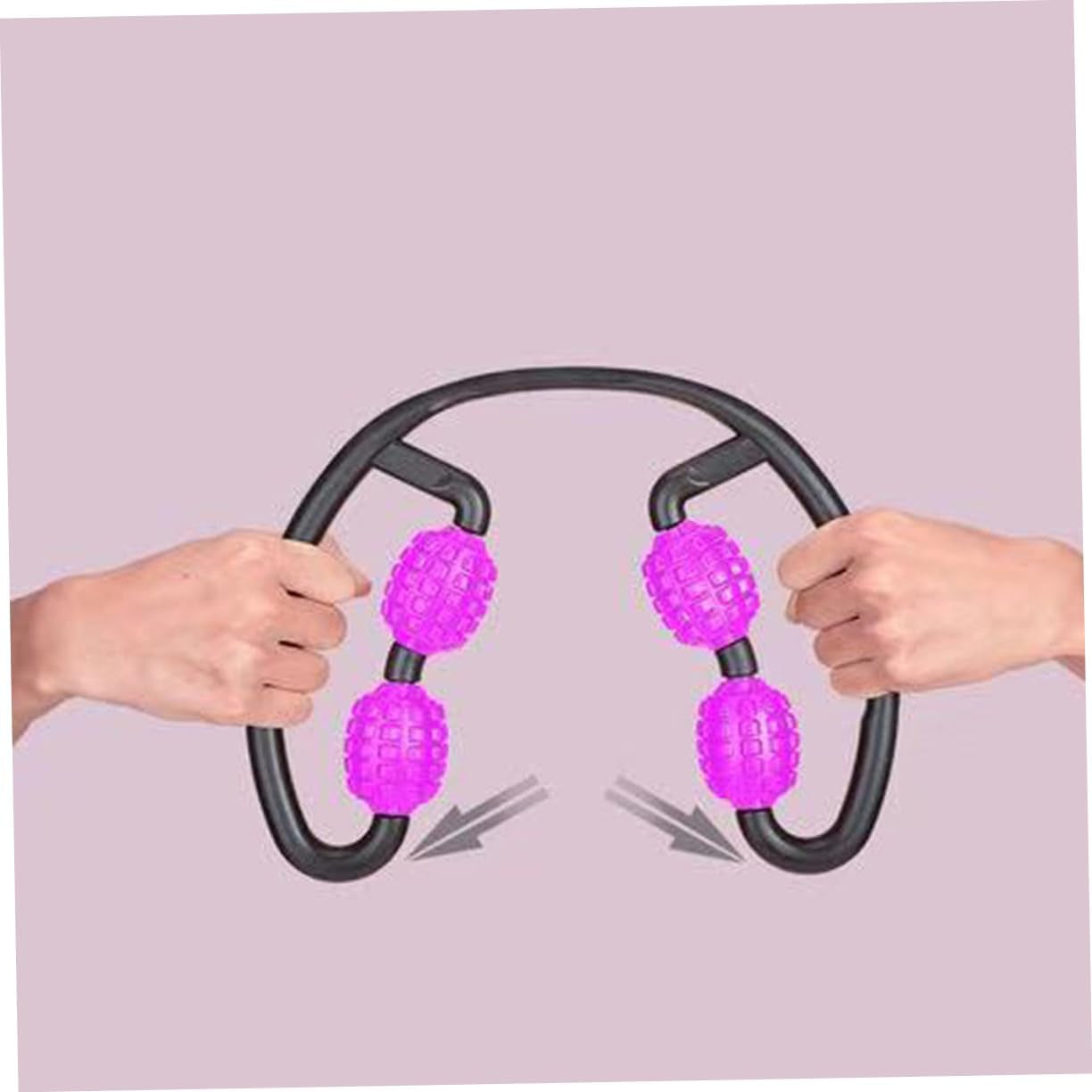 Leg Massage Stick with Four Separate Wheels and Non-Slip Handle for Muscle Relaxation and Home Gym Workout Adjustable PP Material Clamp for Arms and Shoulders