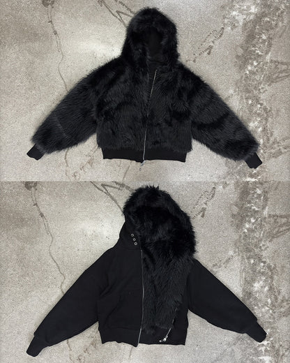 YETI FUR REVERSIBEL ZIP HOODIE