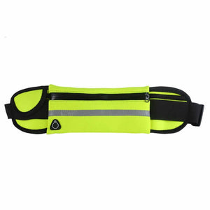 Velocity water-resistant sports running belt and fanny pack - full product view green
