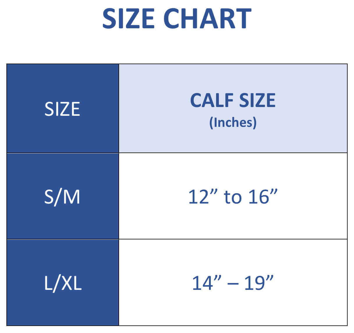 calf size inch 12 * 16 and 14*19