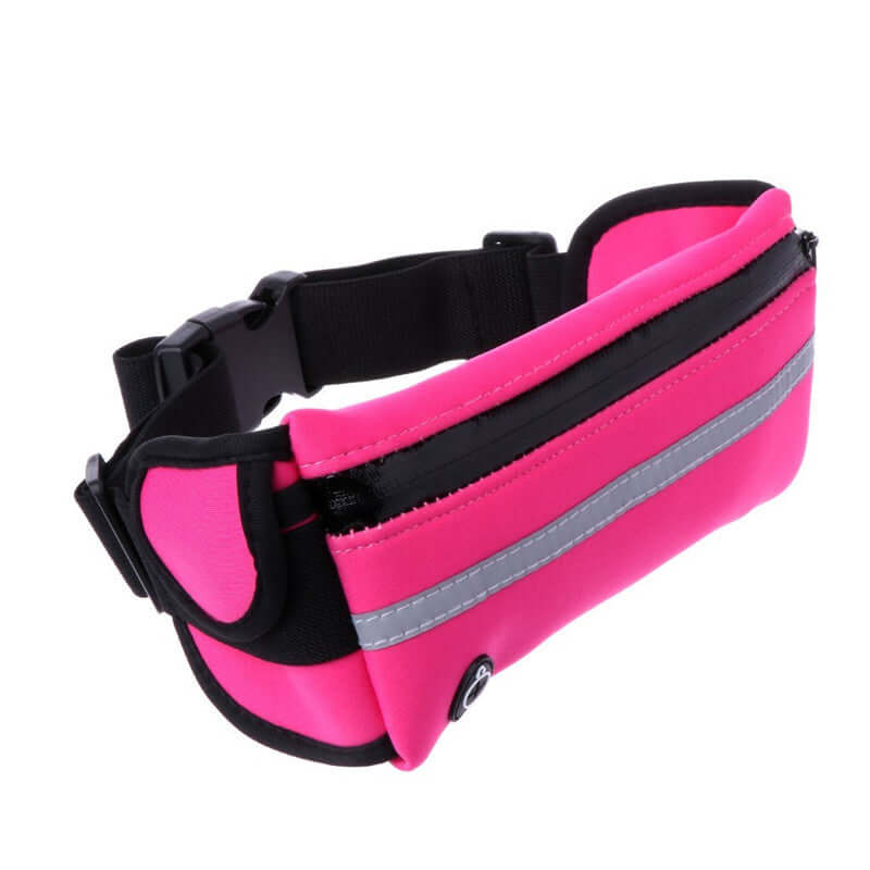 Velocity water-resistant sports running belt and fanny pack - full product view pink